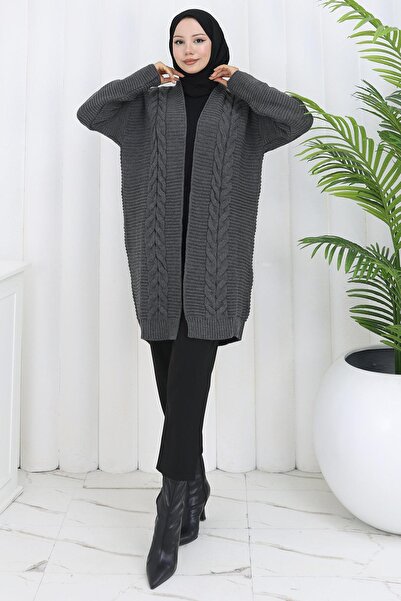 hafsamina Πλεκτό σχέδιο Araboy Knitwear Cardigan Smoked HM2837