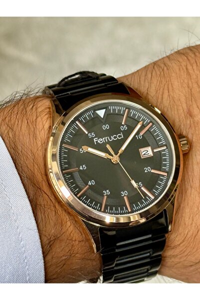 Ferrucci Black Color Black Dial Men's Watch with Date