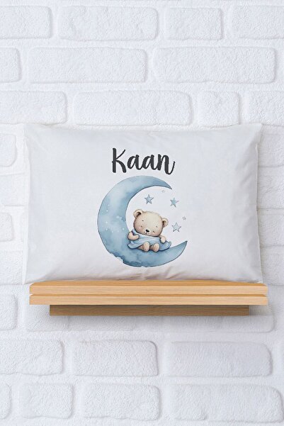 Pia Baby İsme Özel %100 Pamuk Bebek Yastık Kılıfı Organik Baskılı 35x45 cm