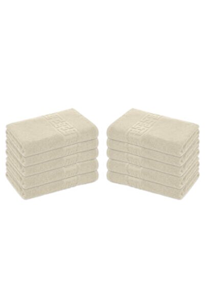 Lenjeria Pufoasa Set of 10 100% Cotton Towels, 500g/m², Greek, 70X130, Cream
