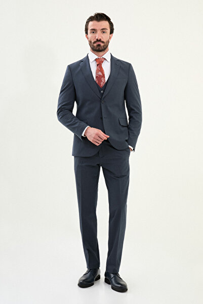 Mcr Plain Slim Fit Mono Collar Classic Men's Suit Indigo - 45419.25K