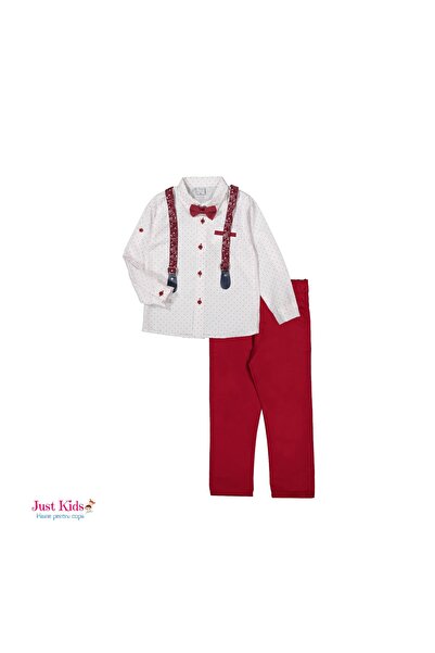 Terry Compleu elegant 4 piese, pantaloni și cămașă, 1-8 ani