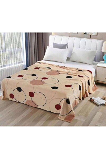 OEM Patura cocolino pufoasa, 200x230cm, Model Crem cu Cercuri