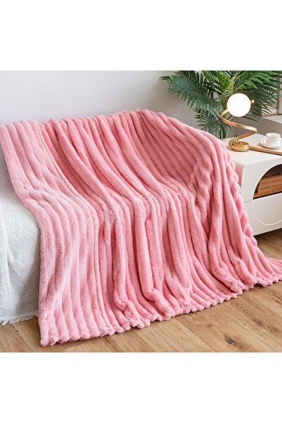 VisLarsc Patura pufoasa, VisLarsc, Microfibra, 200x230cm, Roz