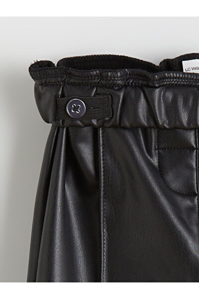 LC Waikiki Pantaloni pentru fete cu aspect de piele cu talie elastică (W5)