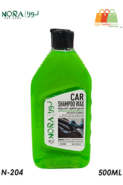 Generic شامبو وشمع السيارات من نورا، 500 مل - غسيل وشمع مزدوج المفعول، منظف سهل الاستخدام للسيارة