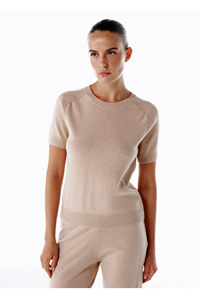 Knitss Merino Yün Karışımlı Triko Üst Pudra