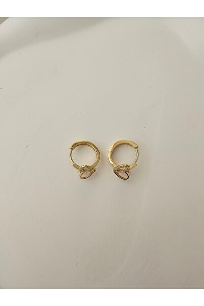 Zivazer Store Yetişkin/çocuk çelik kararmaz xuping 14 k gold renginde kalpli halka küpe