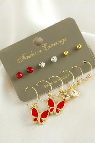 Marsilyan 12 Pieces Butterfly Enamel Hoop Earrings