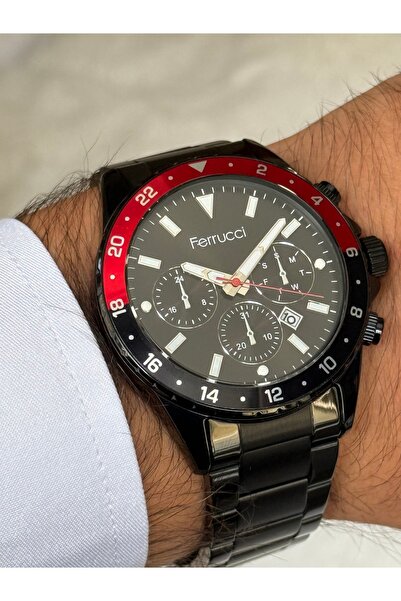Ferrucci Black Color Black Dial Functional Date Men's Watch