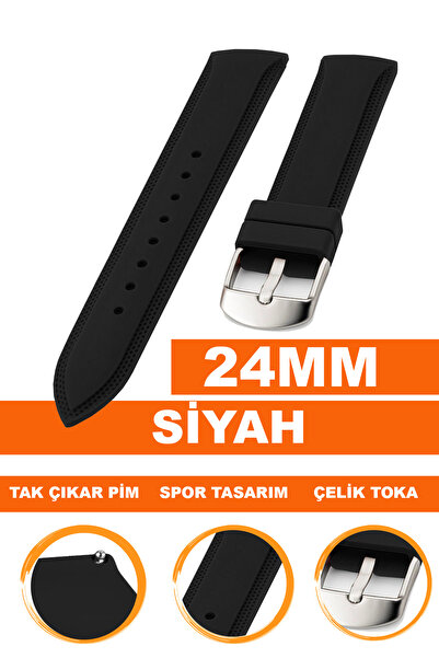 COBRA 24mm Saat Uyumlu Soft Silikon Saat Kordonu Kayışı A18-24MM