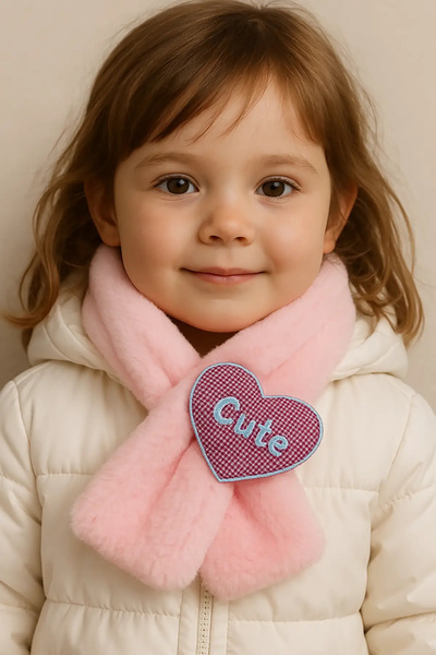 MODA وشاح أطفال من القطيفة على شكل قلب