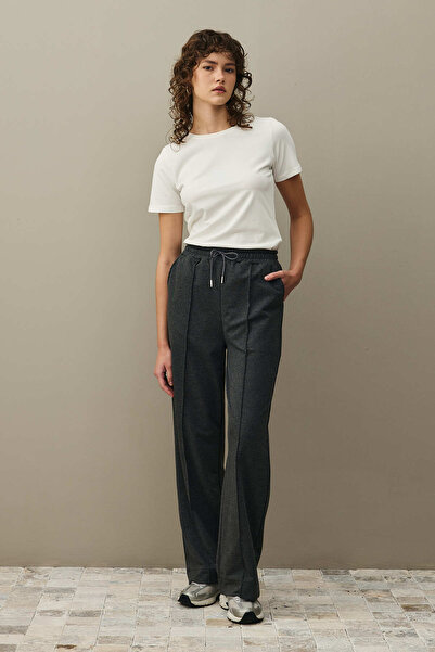 Fahhar Wide Leg Sweatpants Anthracite Melange