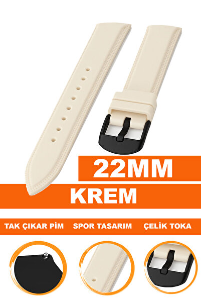 COBRA حزام ساعة من السيليكون الناعم متوافق مع ساعة مقاس 22 مم A18-22MM