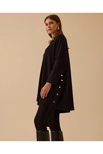 SCL Yan Düğme Detaylı Uzun Tunik