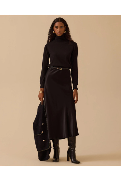 SEÇİL Düz Kesim Saten Etek