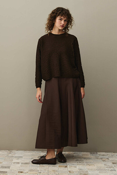 Fahhar سترة فيسكوز برباط باللون البني