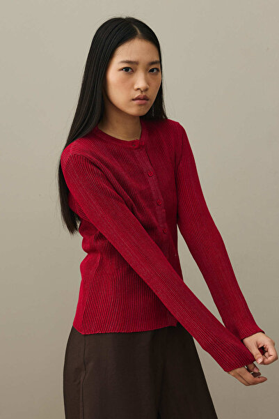 Fahhar Simli Fitilli Hırka Kırmızı