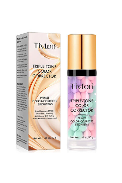 TIVLON 3-in-1 Corrective Primer with SPF 50 – Hydrates, Mattifies and Evens O...
