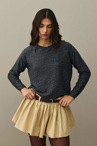 Fahhar سترة فيسكوز مطاطية بلون أنثراسايت