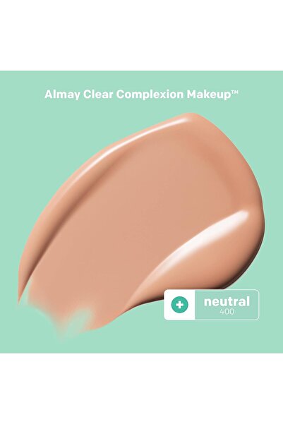 ALMAY Clear Complexion Acne Foundation, 400 Neutral, 1 fl oz– Salicylic Acid, Medium Coverage, Lightweight