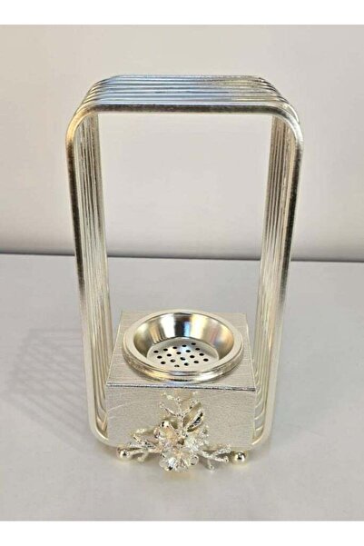 Generic Damanhoor Flower Crystal Bakhoor Burner with Golden Ash Tray - Antique Shiny Incense Burner