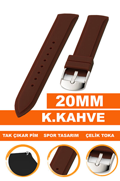 COBRA حزام ساعة من السيليكون الناعم متوافق مع ساعة 20 ملم A18-20MM
