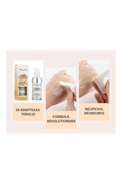 Generic Brand Fond de ten care își schimbă culoarea, adaptabil la culoarea pielii, rezistent la transfer 16H, SPF 15, 30 ml