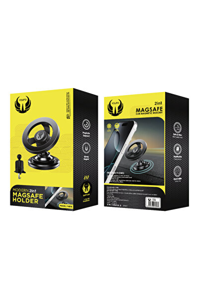 Youfo حامل موبايل مع قاعدة ماج سيف مغناطيسية للسيارة – مثبت قوي وقابل للتعديل