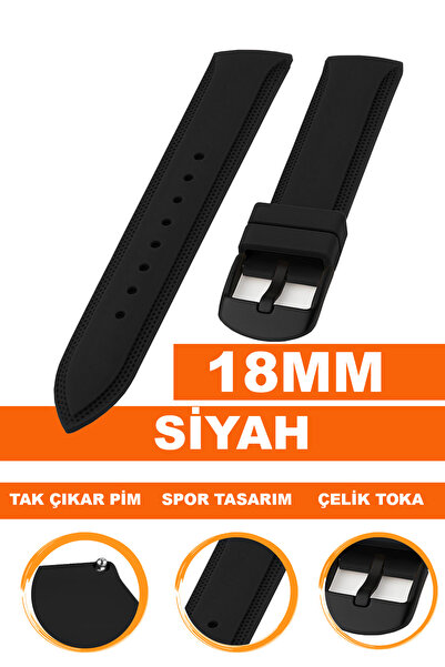 COBRA 18mm Saat Uyumlu Soft Silikon Saat Kordonu Kayışı A18-18MM