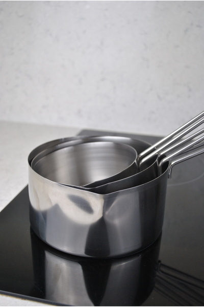 Qualitev Set of 3 304 Stainless Steel Saucepan, Milk Pot and Sauce Pot 12-14-16 cm Mini Egg Pan