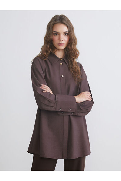 LC Waikiki Brown Women's Shirt Tunic