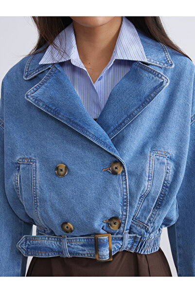 LC Waikiki Indigo O Oversized Women's Jean Jacket