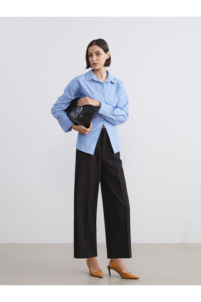 LC Waikiki Black Standard Fit Wide Leg Women's Trousers