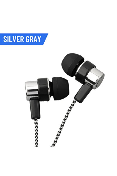 choice2 Silver gray 3.5mm In-Ear Wired Headphone 2 Basic Box Bass Stereo Earb...