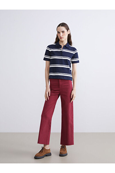 LC Waikiki Burgundy Wideleg Women's Jean Pants