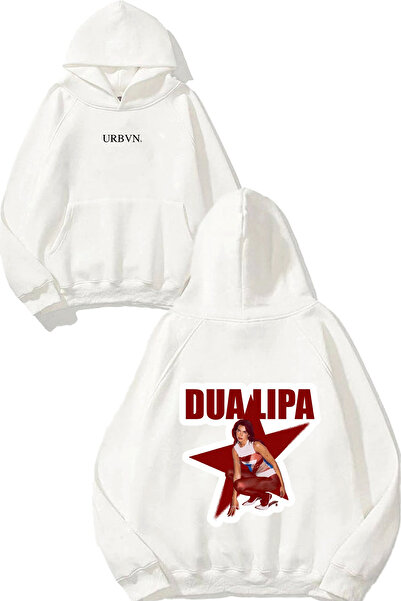 urbvn سويت شيرت أبيض كبير الحجم مطبوع بتصميم دوا ليبا