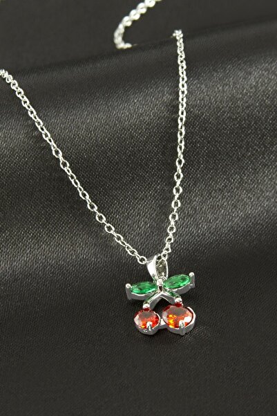 Angel Of Life Cherry Zircon Stone Steel Necklace