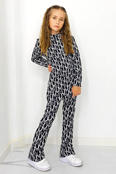 FashionForYou Casual outfit, Agathea Kids, flared tetra pants and long asymmetrical blouse, Black Disco,9/10 years