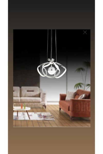 FRLNGZ LED LİBYA Krom Modern Sarkıt Led Avize 3 RENK Işık Salon Mutfak Oda Ho...