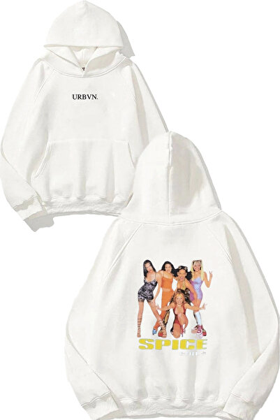 urbvn سويت شيرت أبيض كبير الحجم مطبوع بتصميم سبايس جيرلز