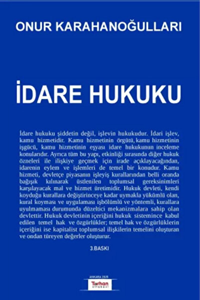 Turhan Kitabevi İdare Hukuku Onur Karahanoğulları