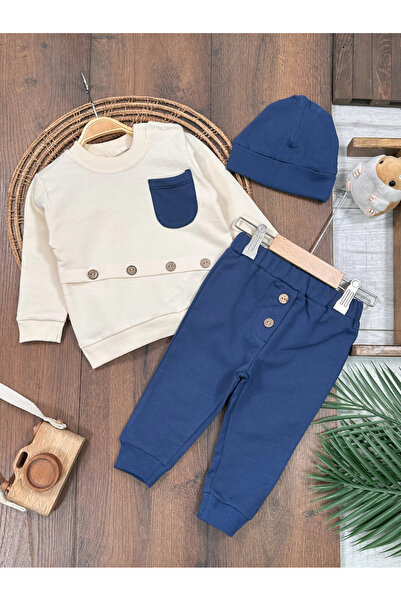 Bolly Baby Button Detailed Beret Pocketed Seasonal Baby Boy Suit
