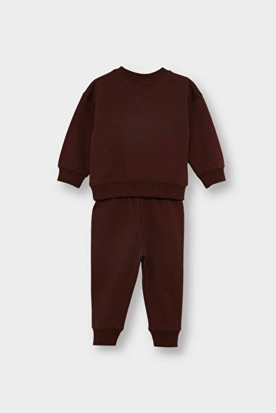 DeFacto Erkek Bebek 2'li Takım Basic Düz Sweatshirt Eşofman Altı (25 WN)