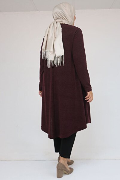 Eslina 58147 Plus Size Mevlana Cut Mir Tunic - Plum