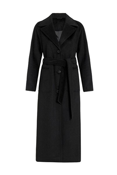 Olcay Παλτό με μανίκια ρεγκλάν που δένει τον καμπρέλα στη μέση ΜΑΥΡΟ 3156