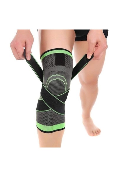 NEO Neoprene knee support, Neo™, black-green, anti-slip, skin-friendly, universal size