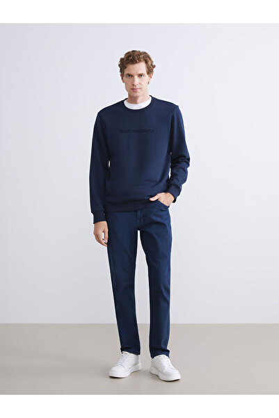 LC Waikiki New Season Crew Neck Printed Men's Thick Sweatshirt