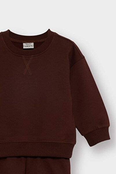 DeFacto Erkek Bebek 2'li Takım Basic Düz Sweatshirt Eşofman Altı (25 WN)