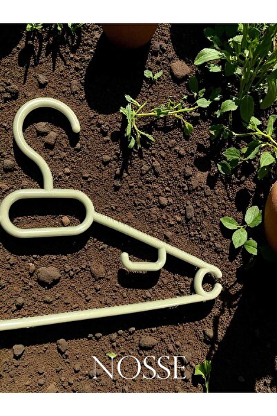 nossey Nosse Kalın Kokusuz 24 Adet Pastel Sarı Plastik Elbise Kıyafet Askısı Kaydırmaz Askı Sarı 24'lü Set